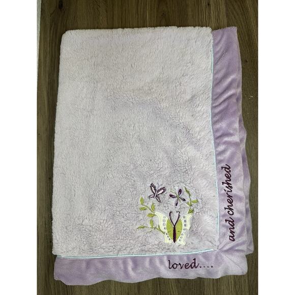 Vintage Koala Baby Blanket Loved and Cherished Butterfly Purple Babys R US - Picture 1 of 5